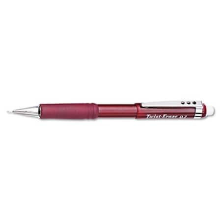 Pentel QE517B Twist-Erase III Mechanical Pencil  0.7 Mm  Burgundy Barrel